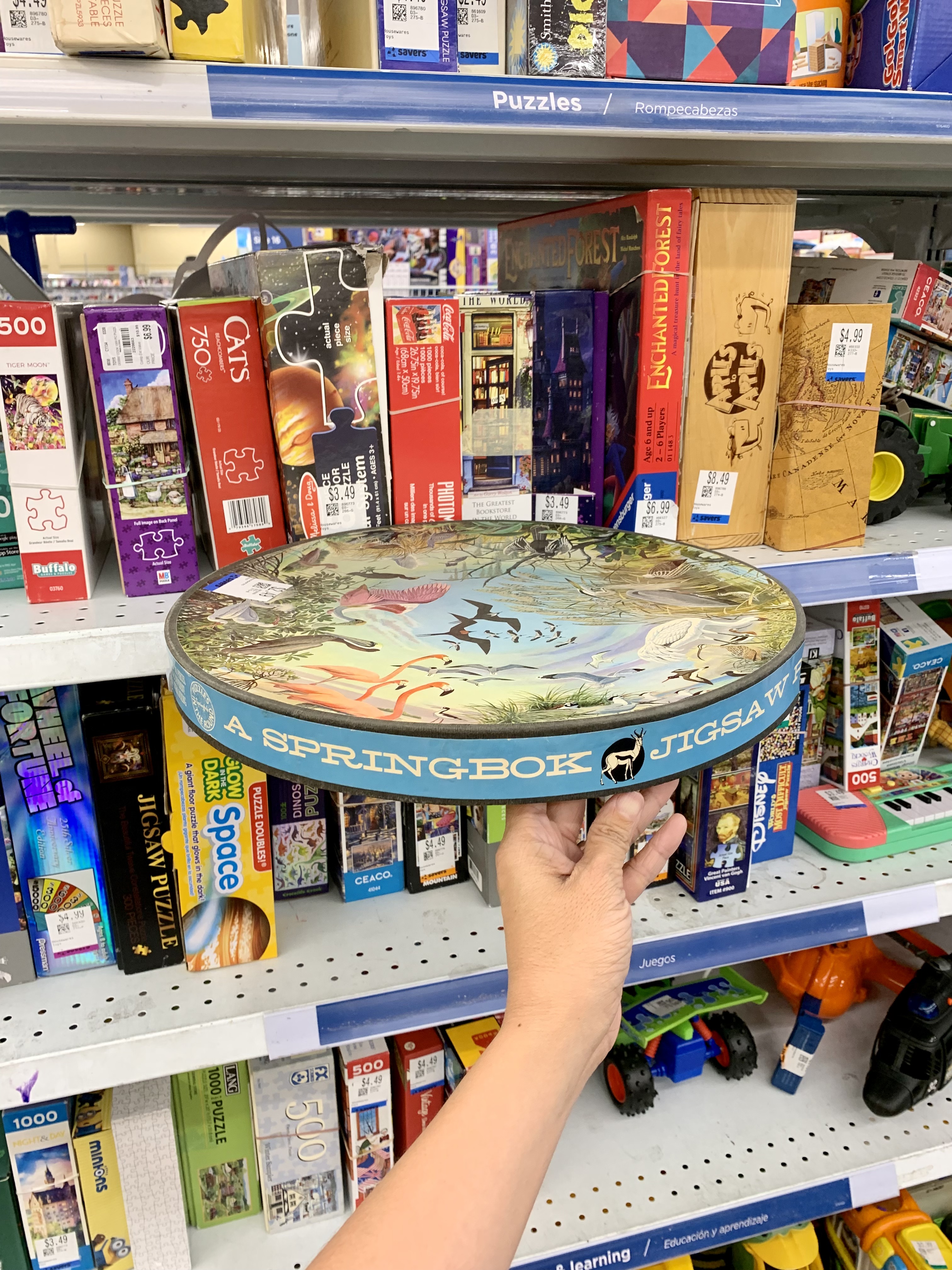 Secondhand puzzles found at a thrift store