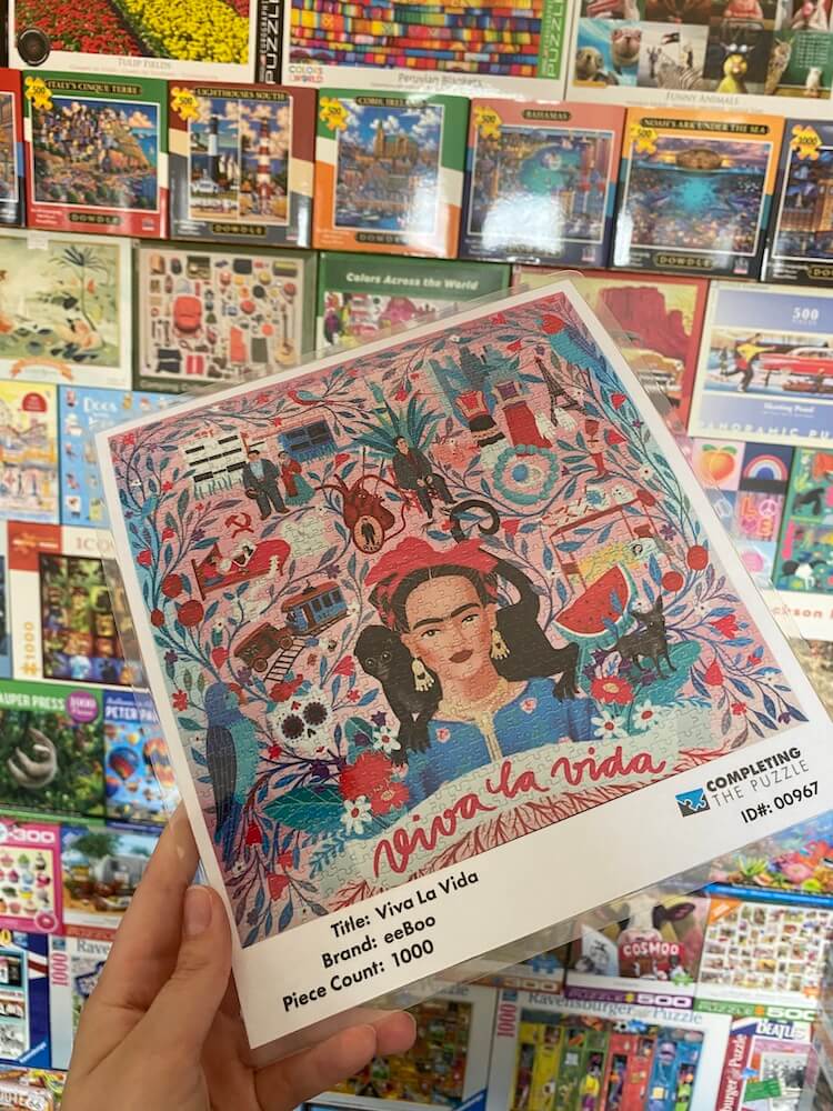 A picture of the puzzle legend in front of the puzzle all