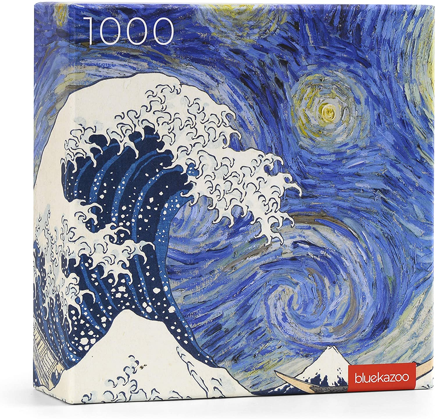 1000 piece puzzle of famous painting Starry Night and the wave combined