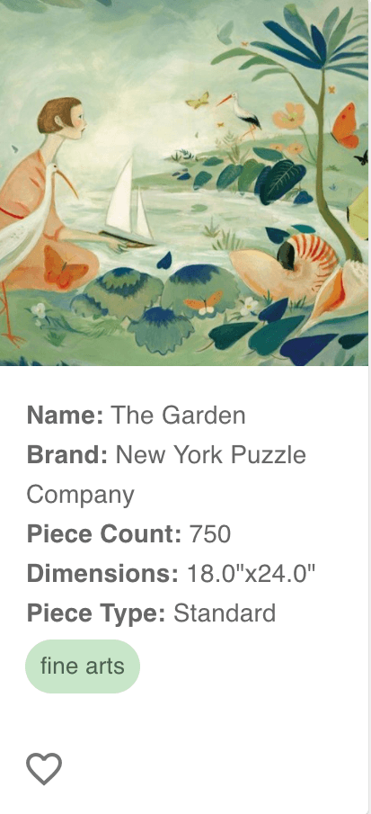 The Garden Puzzle Information in Catalog